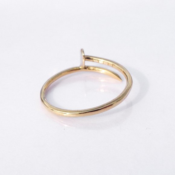 10K Gold Nail Stacking Ring Solid REAL Yellow Gold Screw Ring Stamped 10K - Picture 5 of 6